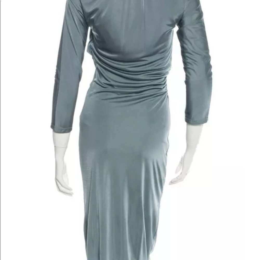 Elegant Roberto Cavalli Teal dress long sleeve - Picture 2 of 4